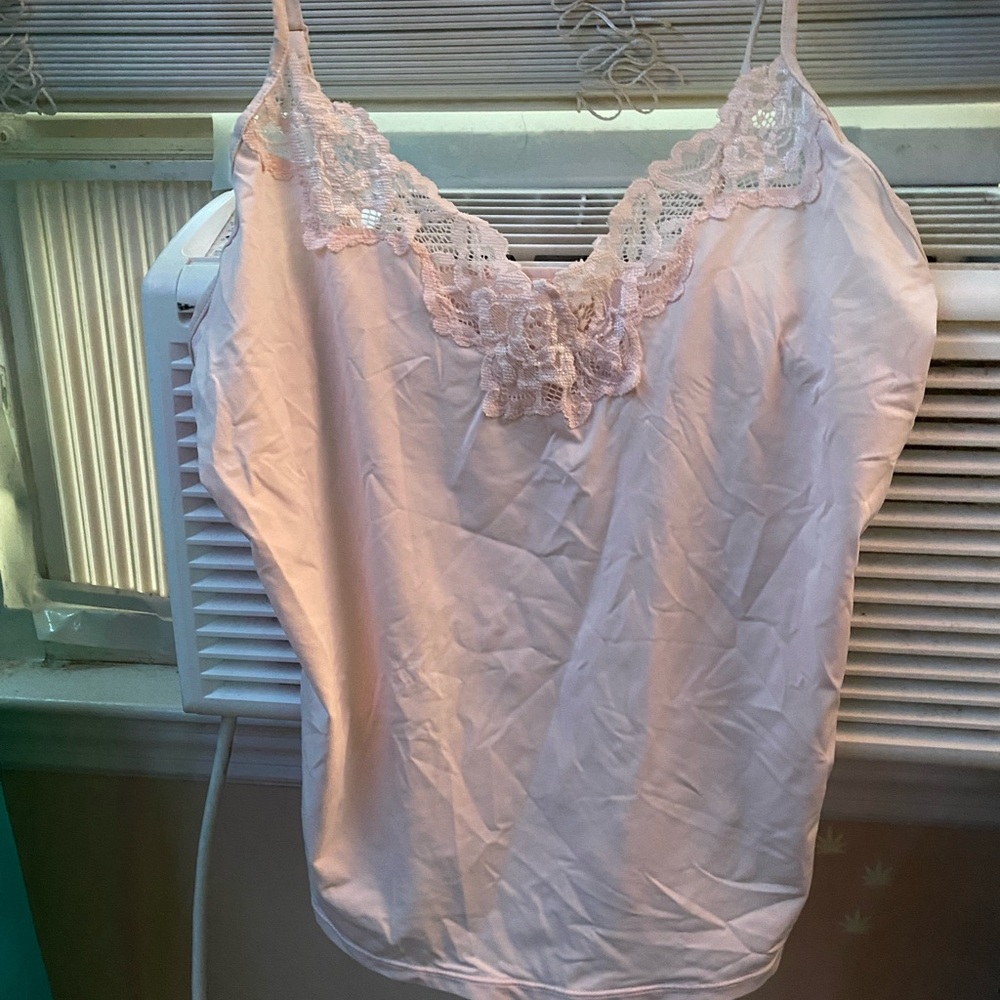 Gilligan & O'Malley Pink Lace Trim Cami